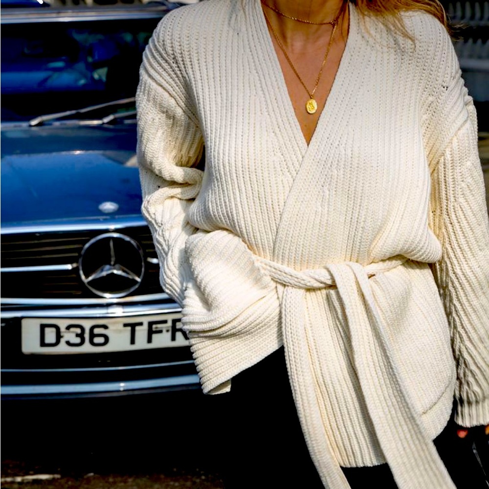 White Wrap Sweater